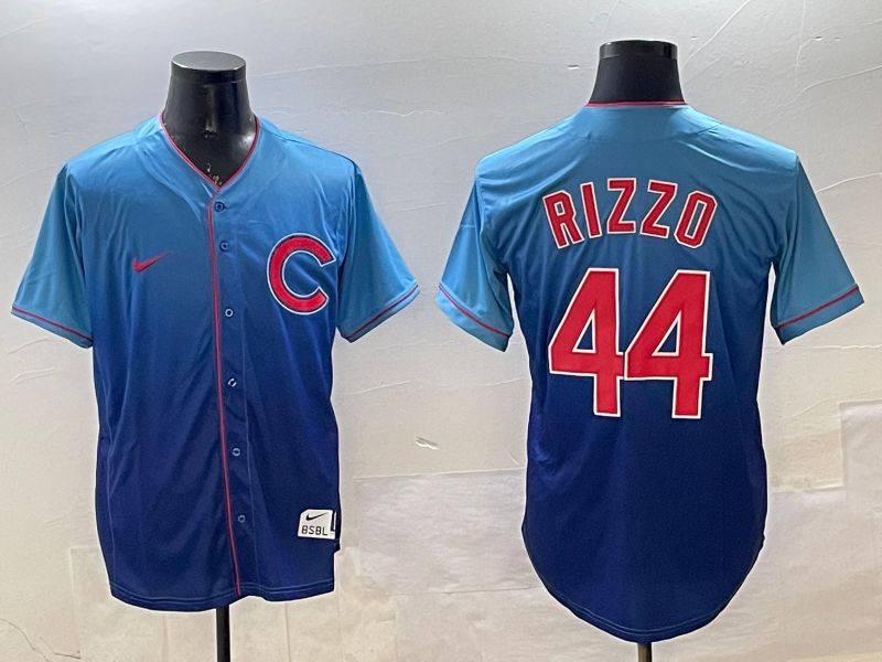 Men Chicago Cubs #44 Rizzo Blue Fashion Game 2025 Nike MLB Jersey style 1